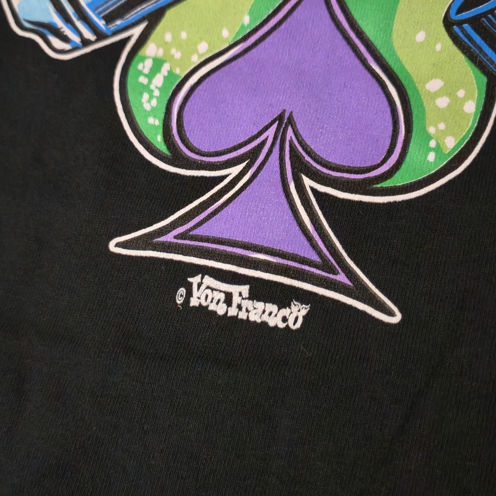Vtg Von Franco T-Shirt Poster Pop Productions Cycle Skull Hot Rod Art Mens M USA - Picture 3 of 6